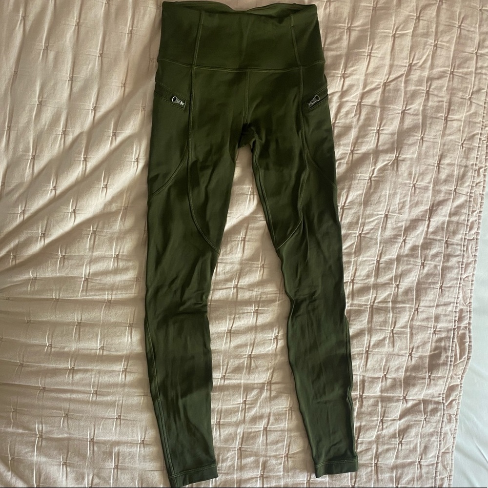 Lululemon 🍋 Olive Green Pocket Leggings